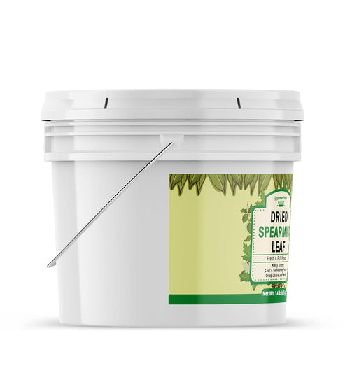(1 Unpretentious Dried Spearmint Leaves Gallon) Fresh Taste, Crisp Loose Leaf Herb, Pesto, Lemonade, Desserts