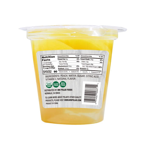 7 (Pack 12) MW Polar Snack Cup, Sliced Peaches in Light Syrup, Ounce