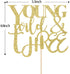 WeBenison Young Wild & Three Cake Topper - Happy 3rd Birthday Decorations for Boy or Girl, Gold Glitter