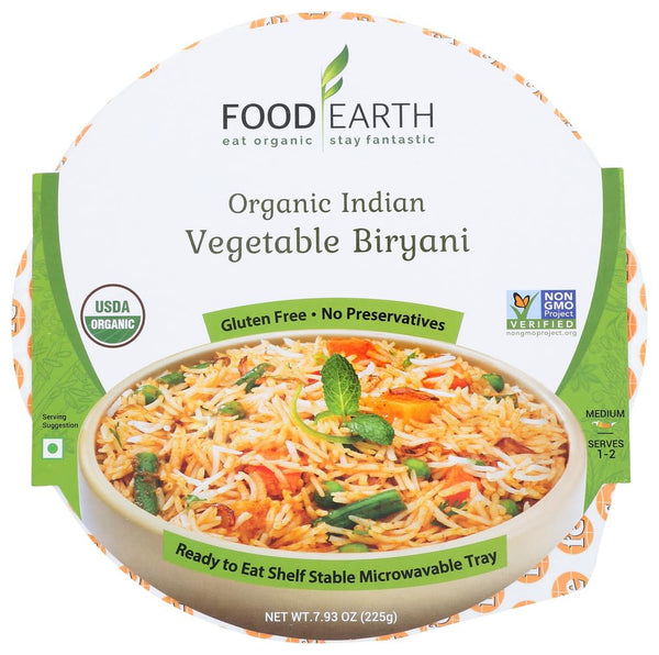 Food Earth -ORGANIC Ready to Eat Indian Meals (6-Pack) - Microwavable Tray,