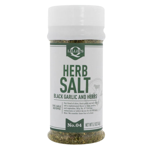 Lillie’s Q Herb Salt Seasoning, 6 oz - Garlic and Herb for Grilling Meat, Poultry & Vegetables