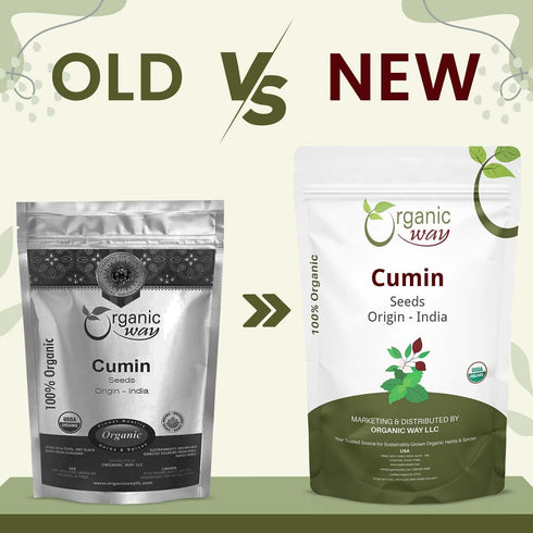 Organic Way Premium Cumin/Jeera Seeds Whole, Adds Flavour & Aroma | Organic & Kosher Certified (1/2 LBS)