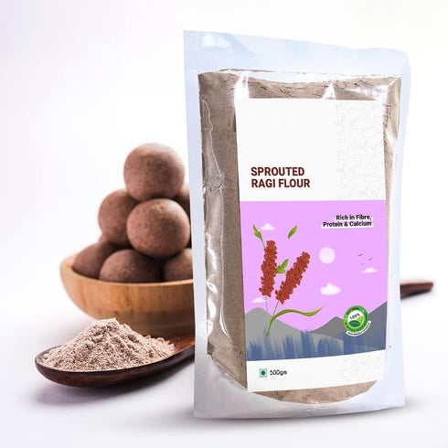 Generic 17.63oz 500gm 100% 0.5 Sprouted Ragi Flour (Madua/Nachni aata)| Natural | Fibre, Protein and Iron Rich |
