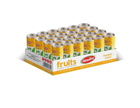 NASAMI 100% 11.1 oz (330ml) Pack 24 Mango Juice Not From Concentrate, No Sugar Added, Natural Fruit Drink, fl Cans