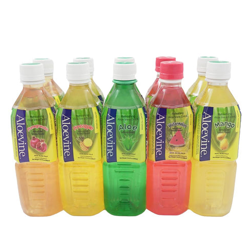 Aloevine Aloe Vera Drink juice l variety |16.9 oz. pack of 10