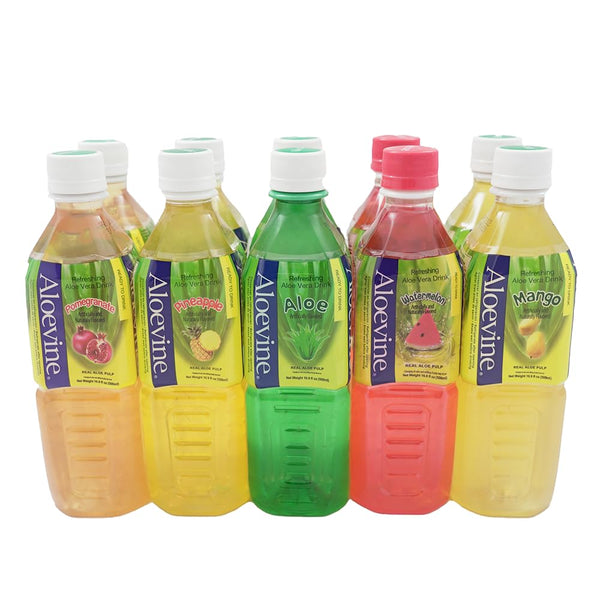 Aloevine Aloe Vera Drink juice l variety |16.9 oz. pack of 10