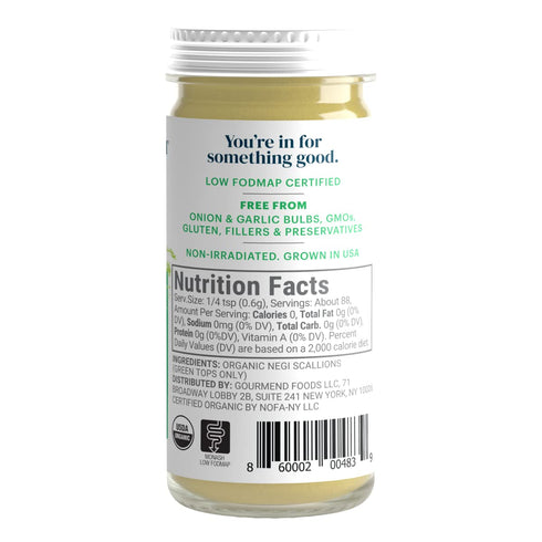 100% Gourmend Foods Organic Green Onion Powder Certified Low FODMAP Onion Substitute, Filler Free, Gluten Free