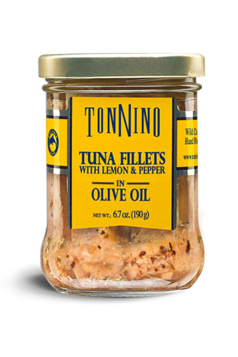 Tonnino Tuna Fillets Low Calorie and Gluten Free Yellowfin Jarred Premium Tuna