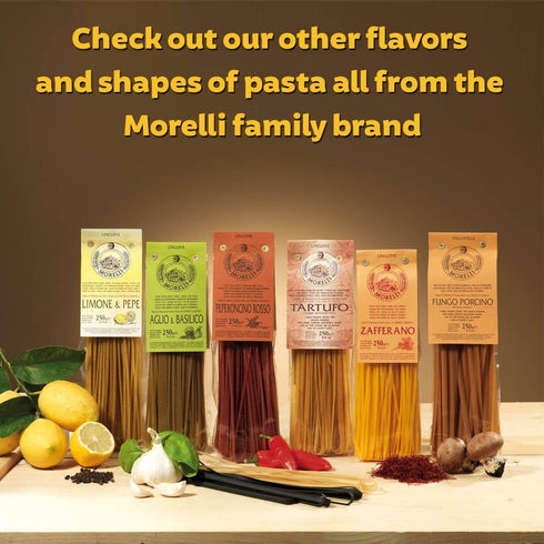 8.8 oz 250 (2 Pack) Morelli Truffle Tagliolini Italian Pasta - Gourmet Organic Pasta Noodles Handmade in Small Batches