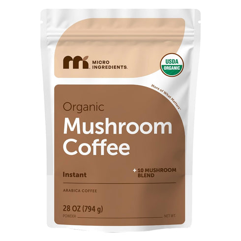 Micro Ingredients Organic Instant 10 in 1 Mushroom Coffee Powder, 28 Ounce