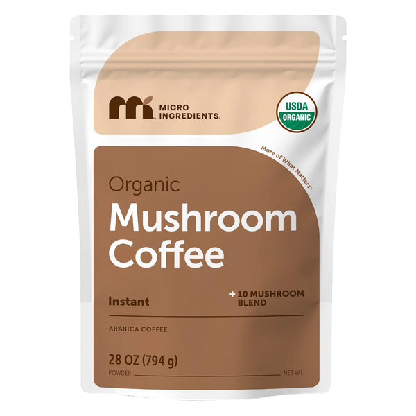 Micro Ingredients Organic Instant 10 in 1 Mushroom Coffee Powder, 28 Ounce