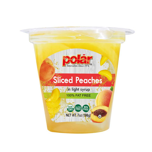 MW Polar Snack Cup, Sliced Peaches in Light Syrup, 7 Ounce (Pack