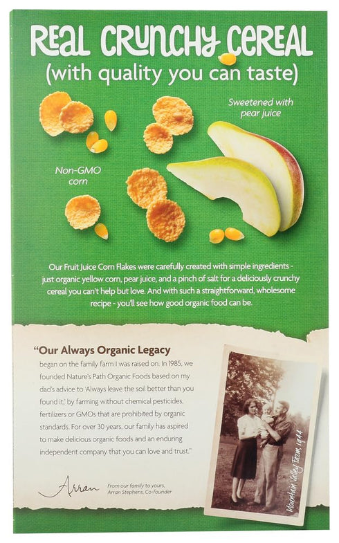 10.6 oz 2 Nature's Path Organic Gluten Free Corn Flakes Fruit Juice Sweetened -- - pc