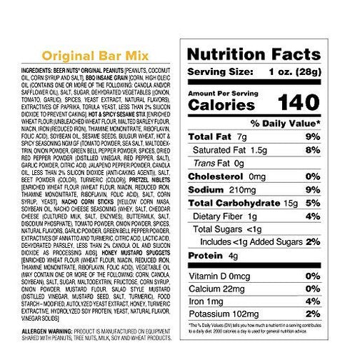 12-Ounce (Pack 6) BEER NUTS Bar Mix (Family), Jars
