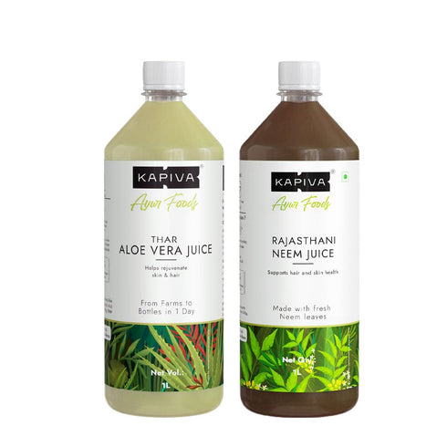 Kapiva Skin Special Combo 2.0 | Kapiva Aloe Vera & Neem Juice