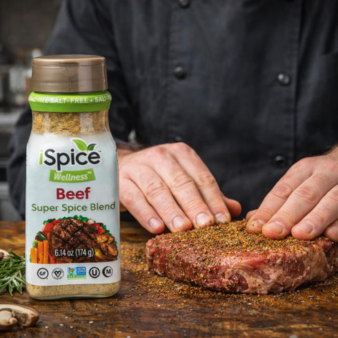 100% Spice - Salt-Free | Sugar free | Pure Wellness Beef Super Fat Free Spice Blend | All Natural | Ready to use as is