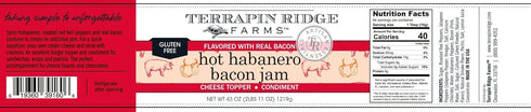 43 (1 Terrapin Ridge Farms Gourmet Hot Habanero Bacon Jam Spicy Bacon Jam for Burgers, Sandwiches & Appetizers ounce