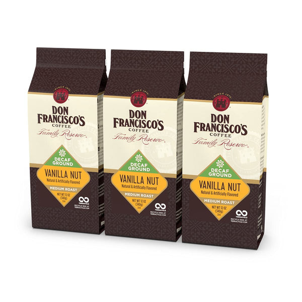 Don Francisco's Decaf Vanilla Nut Ground Coffee, Medium Roast 100% Arabica, Flavored
