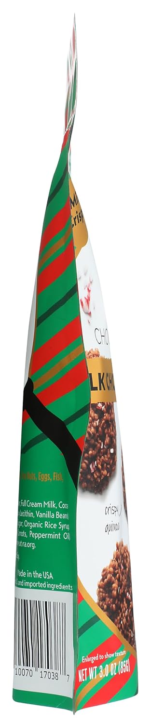 3 Undercover Chocolate Co, Milk Chocolate Peppermint Quinoa Crisps, Ounce