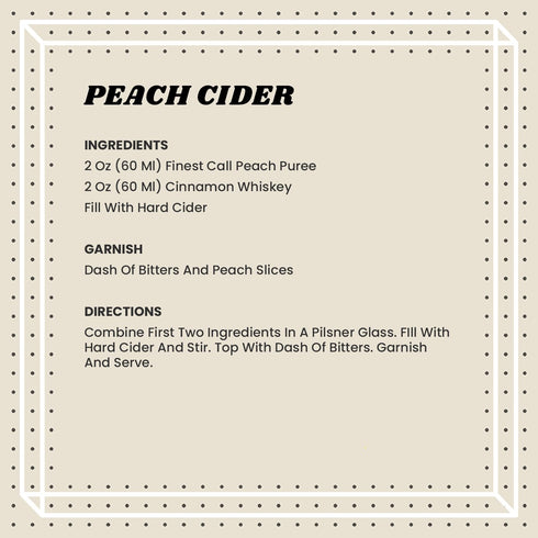 1 (33.8 Oz) Finest Call Premium Peach Fruit Puree Drink Mix, Liter Bottle Fl
