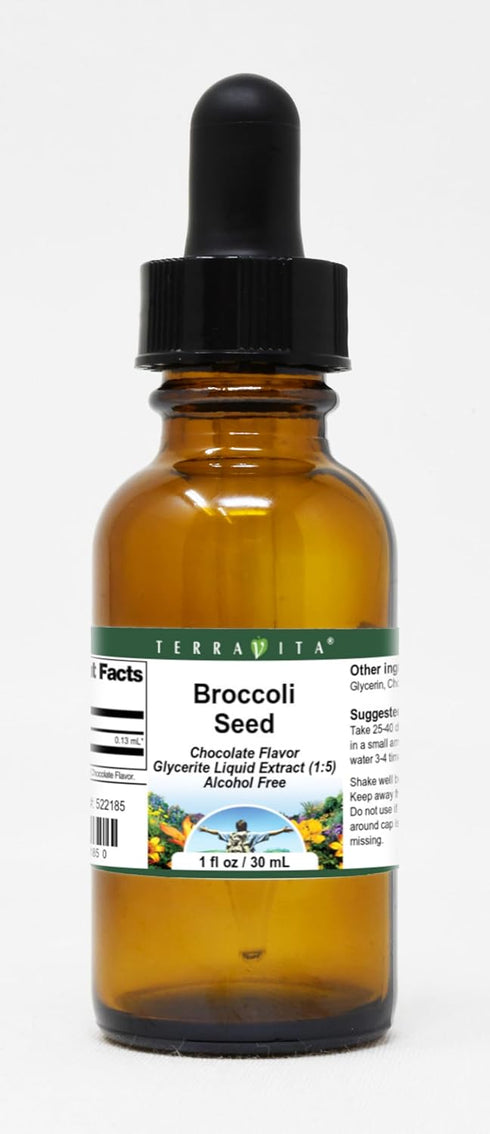 Terravita Broccoli Seed Glycerite Liquid Extract (1:5) - Chocolate Flavored (1 oz, ZIN: