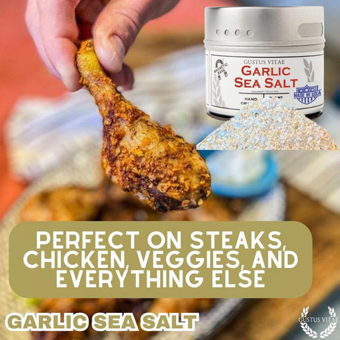 GLP-1 Classic Gourmet Garlic Sea Salt | All Natural | Ultra Premium Gourmet Salt | Artisanal Finishing Seasoning |