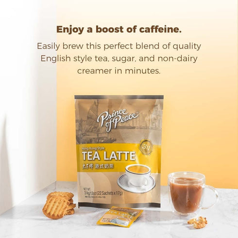 3 1 22 Prince of Peace in Instant Hong Kong Style Tea Latte, Sachets English Milk Tea Mix, Non-Dairy Creamer