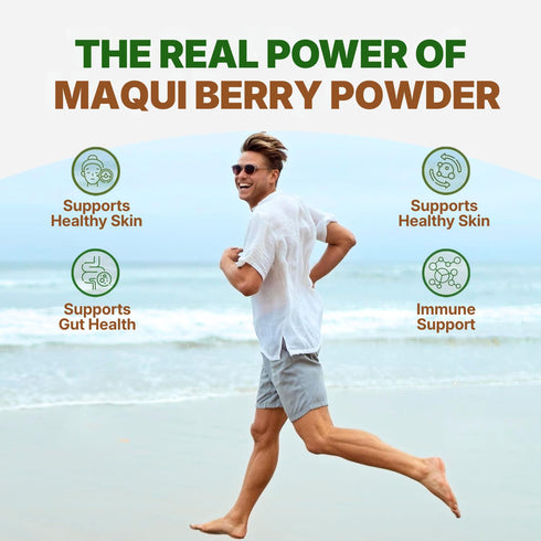 100% 16 (1 lb) Go Nutra Organic Maqui Berry Powder | Maqui Superfood Freeze-Dried for Nutrition & Flavor | Chile Grown