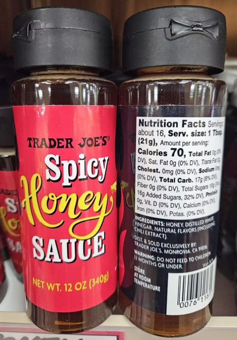 Generic 12oz 340g Trader Joe Spicy Honey Sauce (Two Bottles)