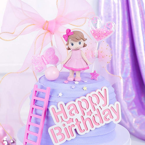 Toyvian Home Decor Figures - Cute Mini Doll Girl Toys, Cupcake Topper, DIY Cake Decoration, Christmas Decor