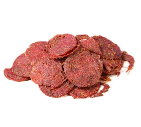 The Meat Co (4oz) Smoked Beer Beef Salami Chips, Made with Premium Meats, handmade