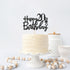Black Glitter Happy 20th Birthday Cake Topper, Cheers to 20 Years Party Decorations