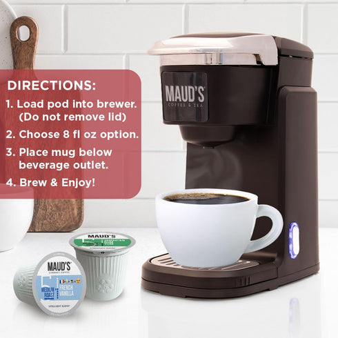 Pack, 40 9 100% Maud's Flavored Coffee Pods Variety ct, Assorted Flavors, Medium Roast Flavored Coffee in Single Serve