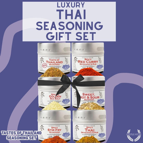 Set Pack GLP-1 Thai Seasonings Gourmet Gift | Tastes of Thailand | Artisanal Spice Blends Six | Non GMO, All Natural |
