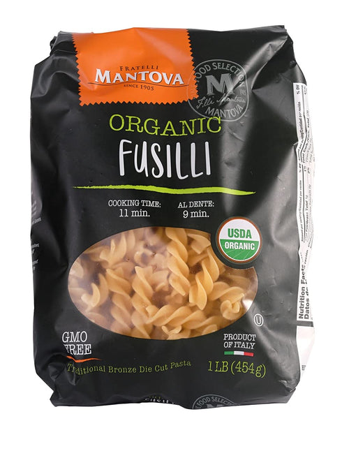 Mantova Italian Organic Spirali Pasta - 100% Durum Semolina Organic Rotini -
