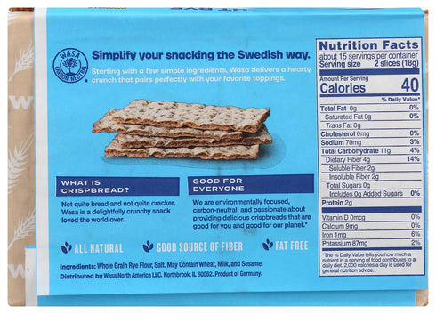 Wasa Lite Crispbread Rye Snacks
