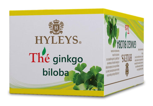 Hyleys Ginkgo Biloba Green Tea, Brain Support Blend with Citrus, 100% Natural, 25 Tea Bags