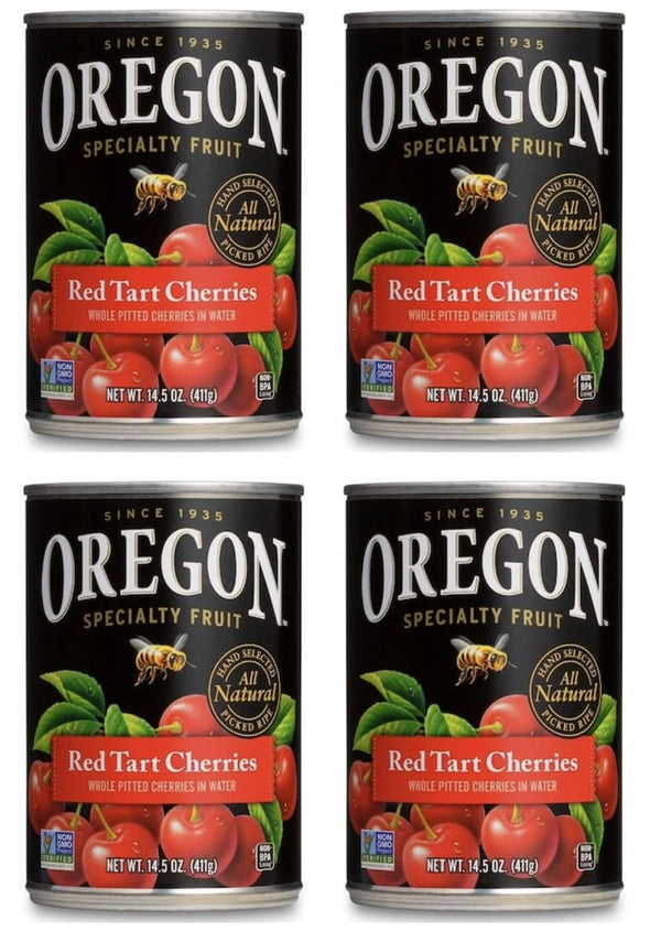 Generic Oregon Pitted Red Tart Cherries, Canned Cherries, 14.5 oz Cans (Pack of