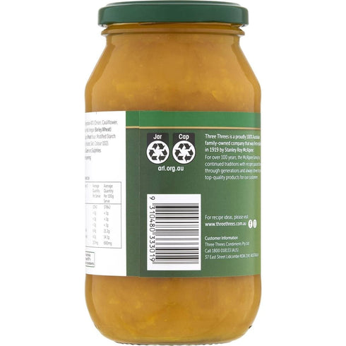 Three Threes 520g Sweet Mustard Pickles