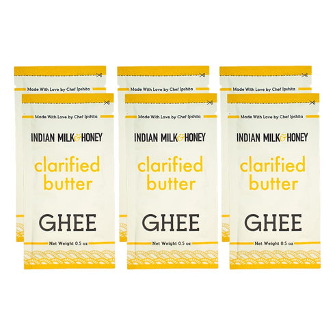 Original Grass-Fed Ghee Butter by Indian Milk & Honey, 0.5 Ounce Sachets (Pack of 6), Lactose & Gluten Free