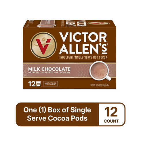12 Count, Victor Allen's Coffee, Milk Chocolate Hot Cocoa, Single Serve Hot Cocoa Pods for Keurig K-Cup Brewers