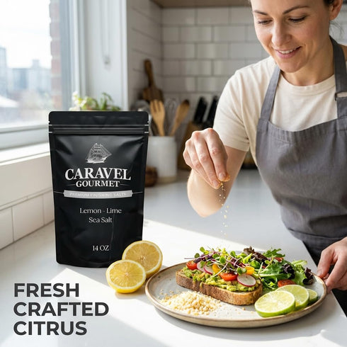 14 oz Lemon-Lime Salt for Cooking and Finishing Pure & Natural Tangy Lemon Salt with Zesty Lime and Bright Citrus