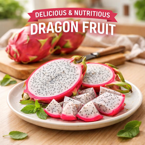 Generic 2 Count Fresh White Dragon Fruit (Pitaya), Sweet & Juicy Tropical Fruit