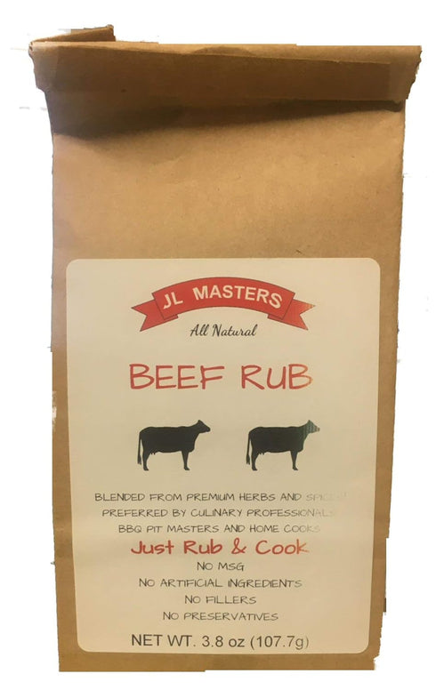 JL Masters 3 3.8oz packages All Natural Meat Rub - Beef - (three)