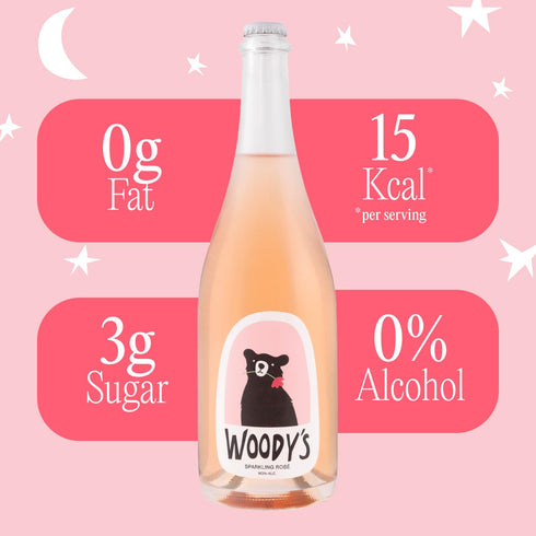 187ml (2 pack) 100% Woody's Mini Duo Blanc + Ros | Alcohol-Free Wine Made from Certified Organic California Grapes |