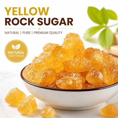 DGYLHBJ (1.1LB), 100% Authentic Yellow Rock Sugar Natural Large Crystal Rock Sugar for Pho & Tea