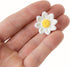 144 Count Edible Daisy Cake Decorations, Mini Edible Flowers, White & Yellow