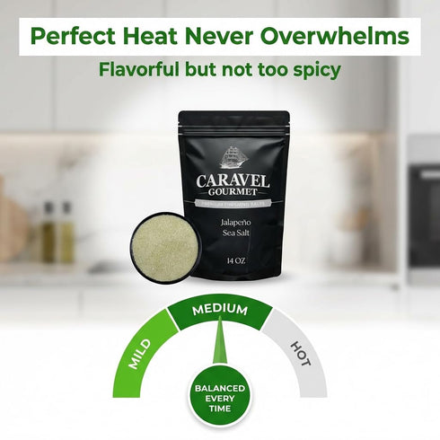 14 oz Jalapeno Salt Infused with Real Jalapeos Natural Green Salt for Cooking and Seasoning Grilled Meats & Roasted