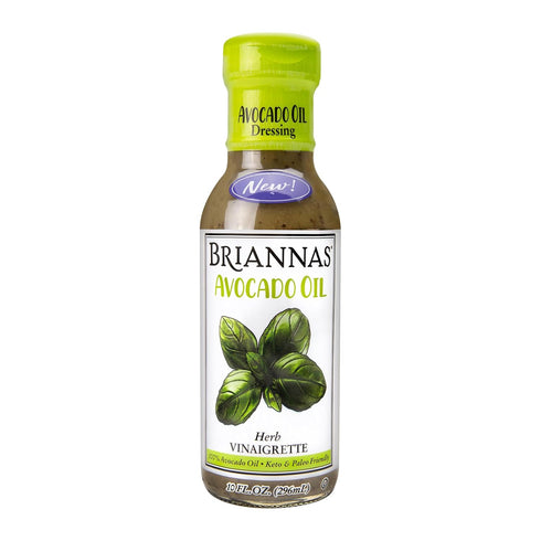BRIANNAS - Avocado Oil Herb Vinaigrette Dressing - Nutrient Rich, Low Sodium,