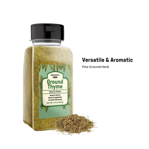 Unpretentious Ground Thyme, 6.4 oz, Versatile Seasoning for Soups & Sauces